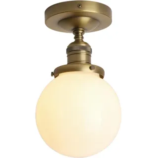 Phansthy Weiß Kugeln Glas Deckenleuchte Pendelleuchte Hängeleuchte Vintage Hängelampen Küchenleuchte für Schlafzimmer,Wohnzimmer,Küche und Esszimmer Esstisch etc (Antike Farbe)