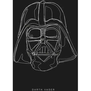 KOMAR Star Wars Lines Dark Side Vader Holz 50x70 cm