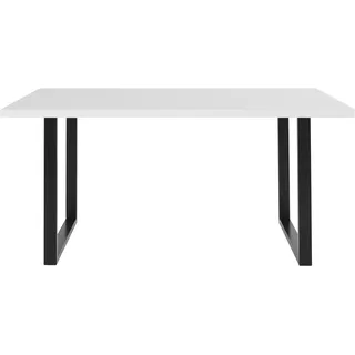 Forte TABLES Tisch nicht ausziehbar, Holzwerkstoff, Weiß, 140 cm