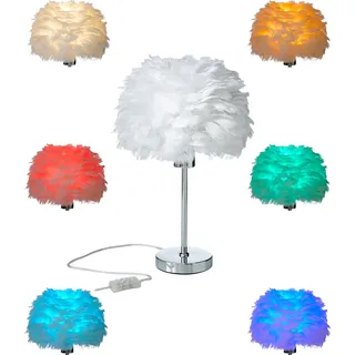 LED Feder Tischlampe Schreibtischlampe Chrome Finish Metall Standfuß 43cm hoch