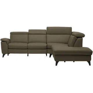 Cantus Ecksofa , Olivgrün , Leder , Echtleder , Color-Finish-Leder , Uni , Ottomane rechts, L-Form , 285x239 cm , Typenauswahl, Bettkasten erhältlich, Fußauswahl, Lederauswahl, Stoffauswahl, seitenverkehrt erhältlich, Hocker erhältlich, Rückenfutter , Wohnzimmer, Sofas & Couches, Wohnlandschaften, Ecksofas