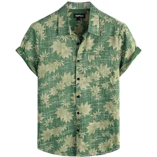 VATPAVE Herren HawaiiHemden Freizeit Blumen Kurzarm Tropische Strandhemden | Strand, Hawaii Hemd Männer, Blumig, Baumwolle, Urlaub, Vintage, Bedruckt, Aloha, Party, Casual, Festival