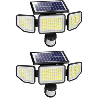 Onforu Solarlampen für Außen mit Bewegungsmelder für Terrasse, Veranda 2 er | 3000LM, IP65 Wasserdichte Led Solar Strahler Außen, Solar Aussenleuchte mit Bewegungsmelder mit Fernbedienung für Gärten