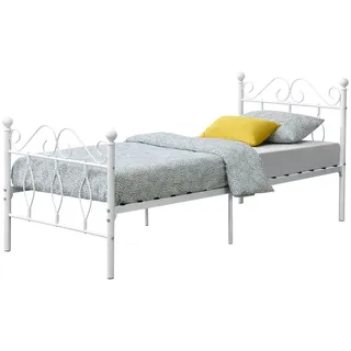 [en.casa] Metallbett Apolda 90x200 cm Schlafzimmer, Betten, Metallbetten