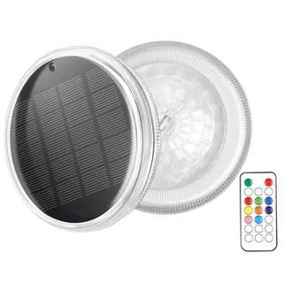 Qoolife Poolbeleuchtung Solar, 2 Stück Poolbeleuchtung Unterwasser mit Fernbedienung, IPX7 Wasserdicht Teichbeleuchtung Solar Pool Licht, 12 Farbmodi, Timer für Schwimmbad, Halloween