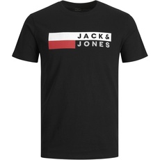 Bild Herren Rundhals T-Shirt JJECORP Logo - Regular Fit Plussize XXL-8XL, Größe:6XL, Farbe:Black Play 4 12158505