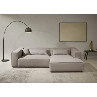 LeGer Home by Lena Gercke Ecksofa »PIARA XXL, Big-Sofa, Cord, Leinenoptik o. Strukturstoff, L-Form« wahlweise Ottomane rechts/links, Kedernaht, extra tiefe Sitzfläche