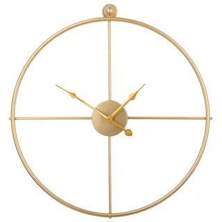 Beliani Minimalistische Wanduhr 50 cm Zuchwil gold/gelb