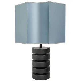 Casa Padrino Luxus Tischlampe Mattschwarz / Türkis 55 x H. 78 cm - Luxus Qualität - Schwarz, Türkis