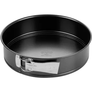 Dr. Oetker Springform Ø 28 cm, Kuchenform mit Flachboden, runde Backform aus Stahl mit Antihaftbeschichtung (Farbe: schwarz), Menge: 1 Stück