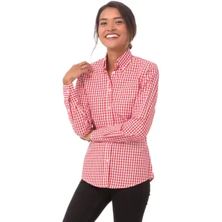 Chef Works Damen Gingham Kleid Shirt, Rot und Weiß kariert, Mittel