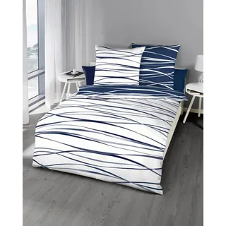 Motion Mako-Satin blau 155 x 220 cm + 80 x 80 cm