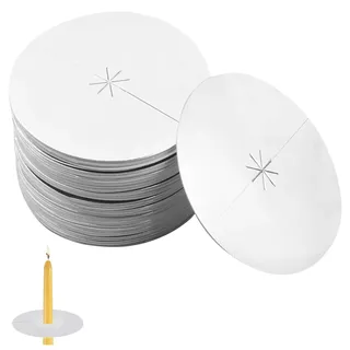 80PCS Tropfenfänger für Kerzen aus Papier, 8 cm Kerzenmanschetten aus Karton, Papier für Stabkerzen, Tropfschutz Kerze gegen Wachs und Verbrennungen