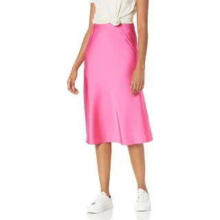 The Drop Damen Maya Rock, seidiger Slip-Skirt-Stil, Rosa, 3X