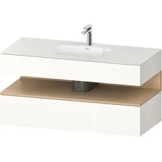 Duravit Qatego Einbauwaschtisch mit Konsolenwaschtischunterbau, 1200x550x600mm, Nische Eiche Natur, QA4787030, Farbe: Weiß Hochglanz