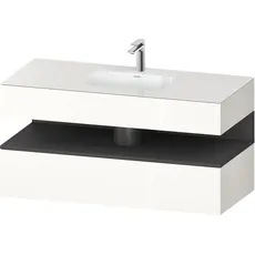 Duravit Qatego Einbauwaschtisch mit Konsolenwaschtischunterbau, 1200x550x600mm, Nische Graphit Matt, QA4787049, Farbe: Weiß Hochglanz