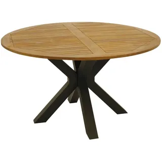 Tisch MADEIRA 130cm rund, Metall anthrazit + Akazie geölt, FSC®-zertifiziert