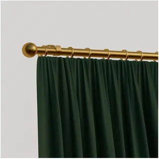 INDEKO Gardinenstange Sevilla, Ø 16 mm, 1-läufig, Wunschmaßlänge, mit Bohren, verschraubt, Eisen goldfarben Ø 16 mm x 350 cm