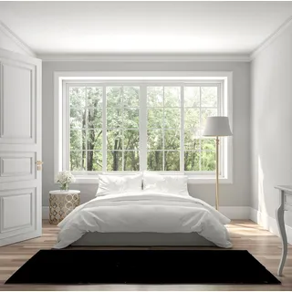 OTTO home Fellteppich »Clement« rechteckig 30 mm Höhe Kunstfell, Uni Farben, weich & kuschelig, Wohnzimmer, Schlafzimmer, schwarz