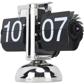 Ejoyous Digitale Flip-Down-Uhr, Retro-Mechanischer Klappuhr mit internem Getriebe, Große Zifferanzeige Faltbare Uhr 24H Kleine Schreibtischuhr für Zuhause Büro Dekoration (Schwarze Seite)