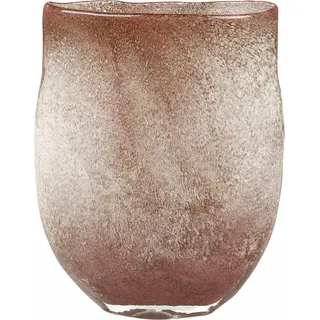 Lambert Perugino Vase kupfer,oval, H34 cm 24,5x10 cm, Glas mit Kupfernetz 17419 - Kupfer