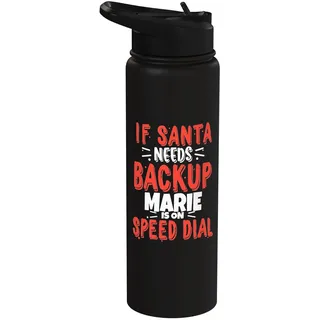 Marie Santa's Backup Personalisierter Marie Weihnachtsname Stainless Steel Insulated Water Bottle