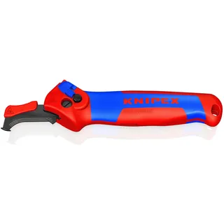 Knipex Abmantelungsmesser mit Gleitschuh und Ratschenfunktion mit Mehrkomponenten-Hüllen 146 mm, 16 50 145 SB