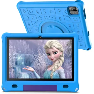 Pritom 10,1 Zoll Kinder-Tablet Android 12 WIFI 6 Quad-Core-Prozessor 3 GB RAM 64 GB ROM YouTube mit EVA-Schutzhülle - Blau