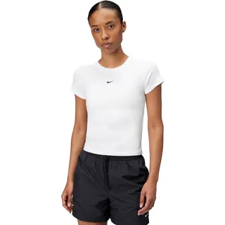 Nike Damen Chll KNT Md CRP T-Shirt, White/Black, S