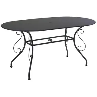 GARTENTISCH ANTHRAZIT 160X90 CM H 72 CM AUS METALL MOD. NEW OLD