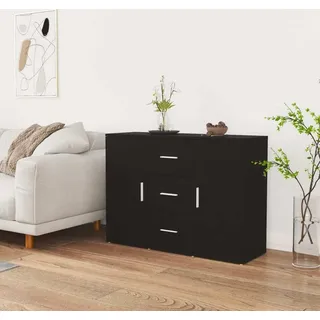 vidaXL Sideboard Schwarz 91x29,5x65 cm Holzwerkstoff - Schwarz