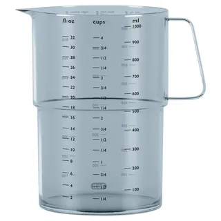 Rosti Mensura Messbecher 1L, Messbecher Küche 1000 ml aus SAN-Kunststoff, mit Griff und Ausguss, Verträgt Kochendes Wasser, Dusty Blue