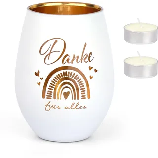Teelichtglas Mit 2 Kerze, Personalisiertes Kerzenglas