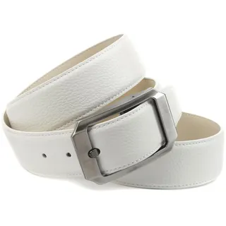 Ledergürtel ANTHONI CROWN, Damen, Gr. 105, weiß, Leder, unifarben, Gürtel Ledergürtel, mit Dornschließe in schwarz, zeitloses Design