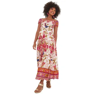 Joe Browns Damen Kurzärmeliges Maxikleid mit Bordüren-Print Kleid, Multi, 36