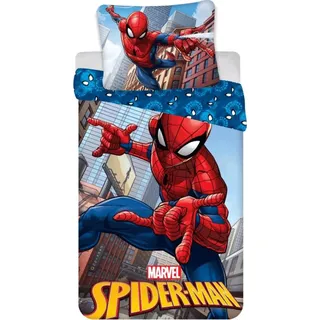 Jerry Fabrics Spiderman Wende Bettwäsche Blau 140 x 200 cm + 70 x 90 cm