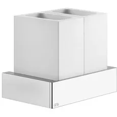 Gessi Rettangolo Accessoires Doppel-Glashalter zur Wandmontage, Becher weiß, 20810, Farbe: Weiß CN
