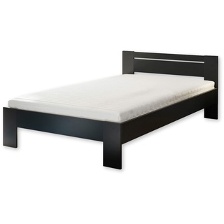 Stella Trading CANNES Futonbett 120 x 200 cm - Minimalistisches Jugendzimmer Bett in Schwarz - 125 x 71 x 204 cm (B/H/T)