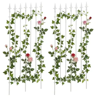 CLP Rankgitter 2er Set Metall weiß , Weiß , 50x100x0.7 cm , Dekoration, Gartendeko