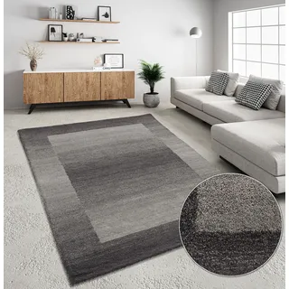 THEKO »Gabbeh Super, Handweb, Teppich, Bordüre, reine Wolle,« rechteckig 9 mm Höhe Schlafzimmer, Wohnzimmer, Esszimmer, auch als Läufer und Bettumrandung, grau