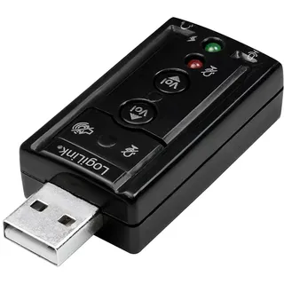 Logilink USB Soundkarte mit Virtual 7.1 Soundeffekt, Lautsprecher/Mikrofon/Headset/IP Telefon mit dem PC Verbinden