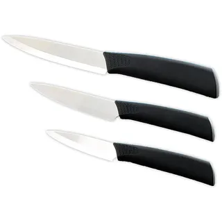 Rosenstein & Söhne Messerset: 3er-Set: Schäl-, Obst- und Universal-Keramikmesser (Keramikmesserset, Keramikküchenmesser, Schal)