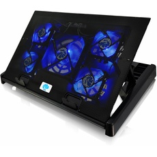 AABCOOLING NC81 - Laptop Ständer mit 2 Lüftern, Einstellbare Neigung und Blau Beleuchtung, Notebook Ständer, Lüfter, Schoßtablett für Laptops bis 17 Zoll und PS4 PRO/Xbox Consolen, Coolpad