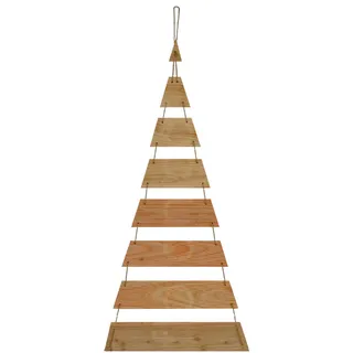 Floranica Weihnachtsdeko Hängender Weihnachtsbaum Lärchenholz Höhe 100cm Holzweihnachtsbaum Weihnachten Wand Deko zum Hängen Winterdeko Holzleiter Tannenbaum Christbaum zum Aufhängen