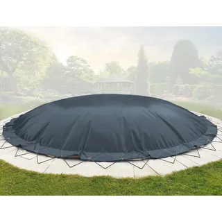AirDeluxe® Runde aufblasbare Poolplane (Pooldurchmesser: 750cm, Anthrazit) Schwimmbad Abdeckung aus LKW Plane, Winter Poolabdeckung - Dunkelgrau