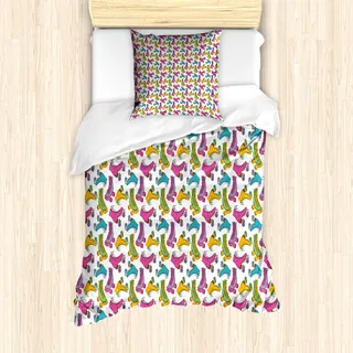 ABAKUHAUS Teen Zimmer Mantele, Roller Skates Vivid, Milbensicher Allergiker geeignet mit Kissenbezügen, 135 cm x 200 cm - 80 x 80 cm, Mehrfarbig