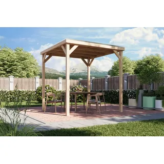 Holzpavillon KARIBU "Pergola Quadratus", naturbelassen, B/H/T: 231cm x 243cm x 231cm, Pavillons, Holzpavillon, verschiedene Größen