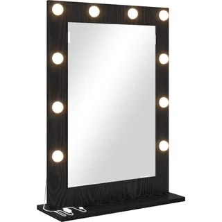 vidaXL Waschtischspiegel Schwarz Eichen-Optik 70 x 50 x 18 cm - Schwarz