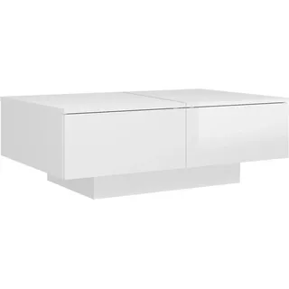 vidaXL Couchtisch Hochglanz-Weiß 90x60x31 cm Holzwerkstoff - Weiß