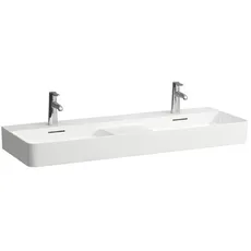 Laufen VAL Doppelwaschtisch, ohne Hahnloch, ohne Überlauf, 1200x420mm, semi-trockener Bereich mittig, H814282, Farbe: Graphit matt